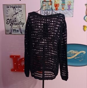 NWT Black Open Knit Sweater Medium